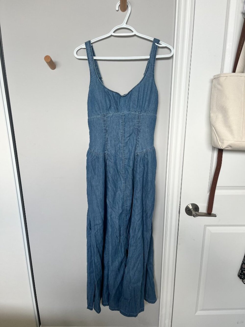 Abercrombie Dylan Bra-Free Denim Midi Dress